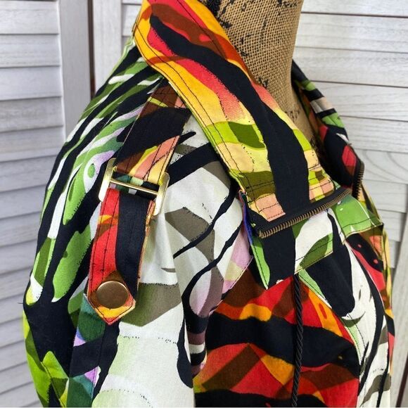 Just B Rainbow Tiger Stripe Flared 3/4 Sleeve Jacket Medium - Picture 6 of 13